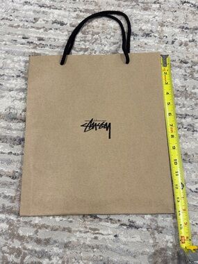 Stussy Brown paper Gift Bag with Black Logo and Handles